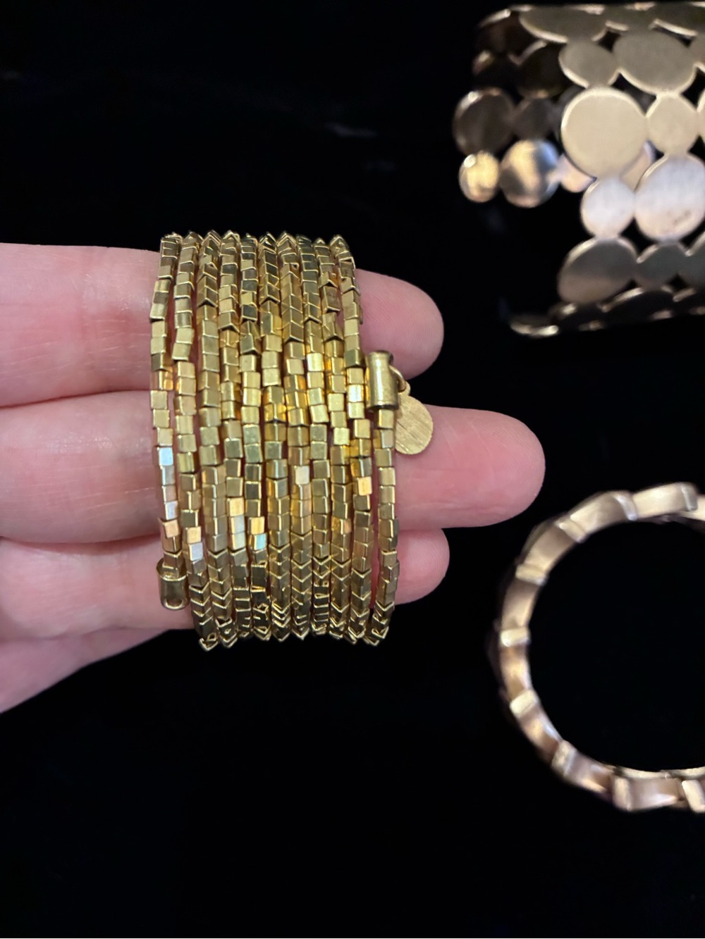 Lot of 3 Gold Statement Bracelets - Picture 3 of 4